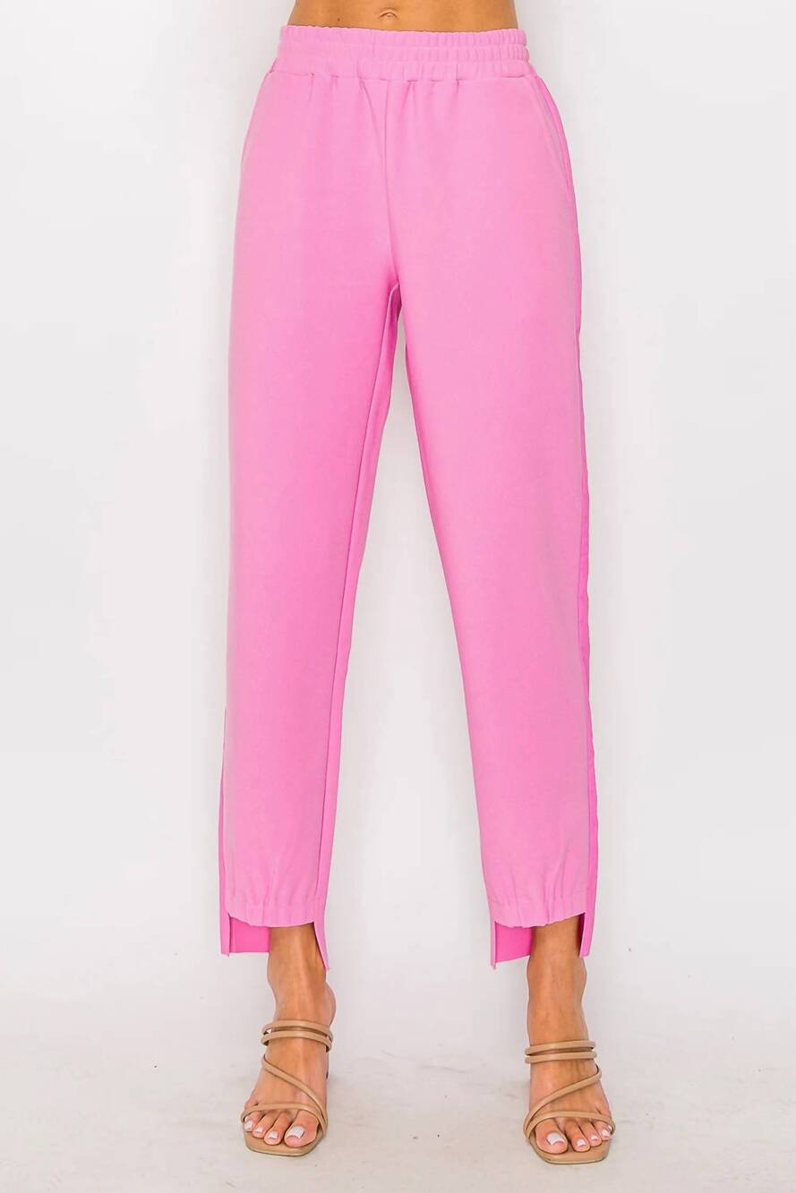 NEW JOH katie knit crepe pant in barbie pink